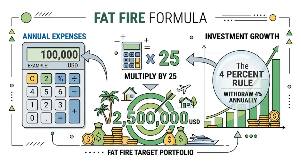 fat fire formula 4 percent rule portfolio calculation